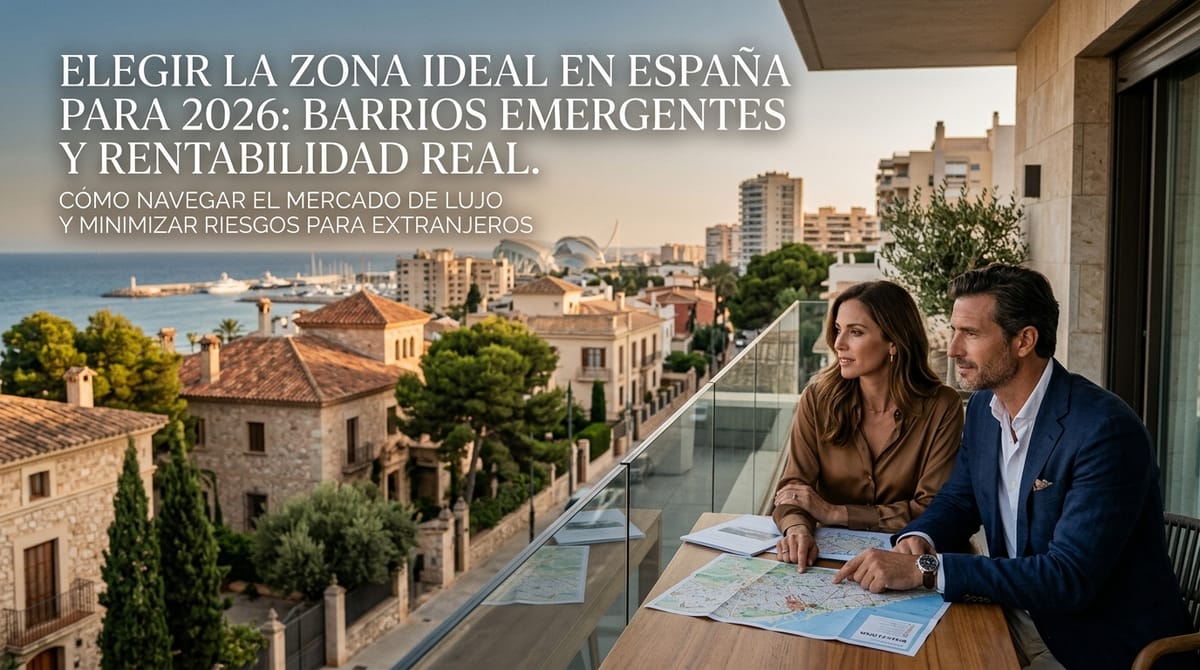 Cómo elegir la zona correcta para alquilar o comprar en España en 2026: barrios emergentes, rentabilidad real y riesgo de mercado para extranjeros